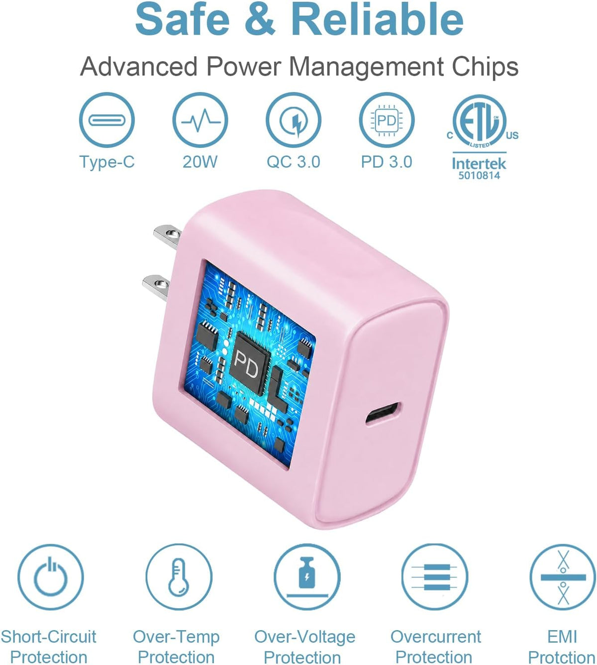 Cargador de carga rápida para iPhone 18, 17, 16, 15, paquete de 3 u...