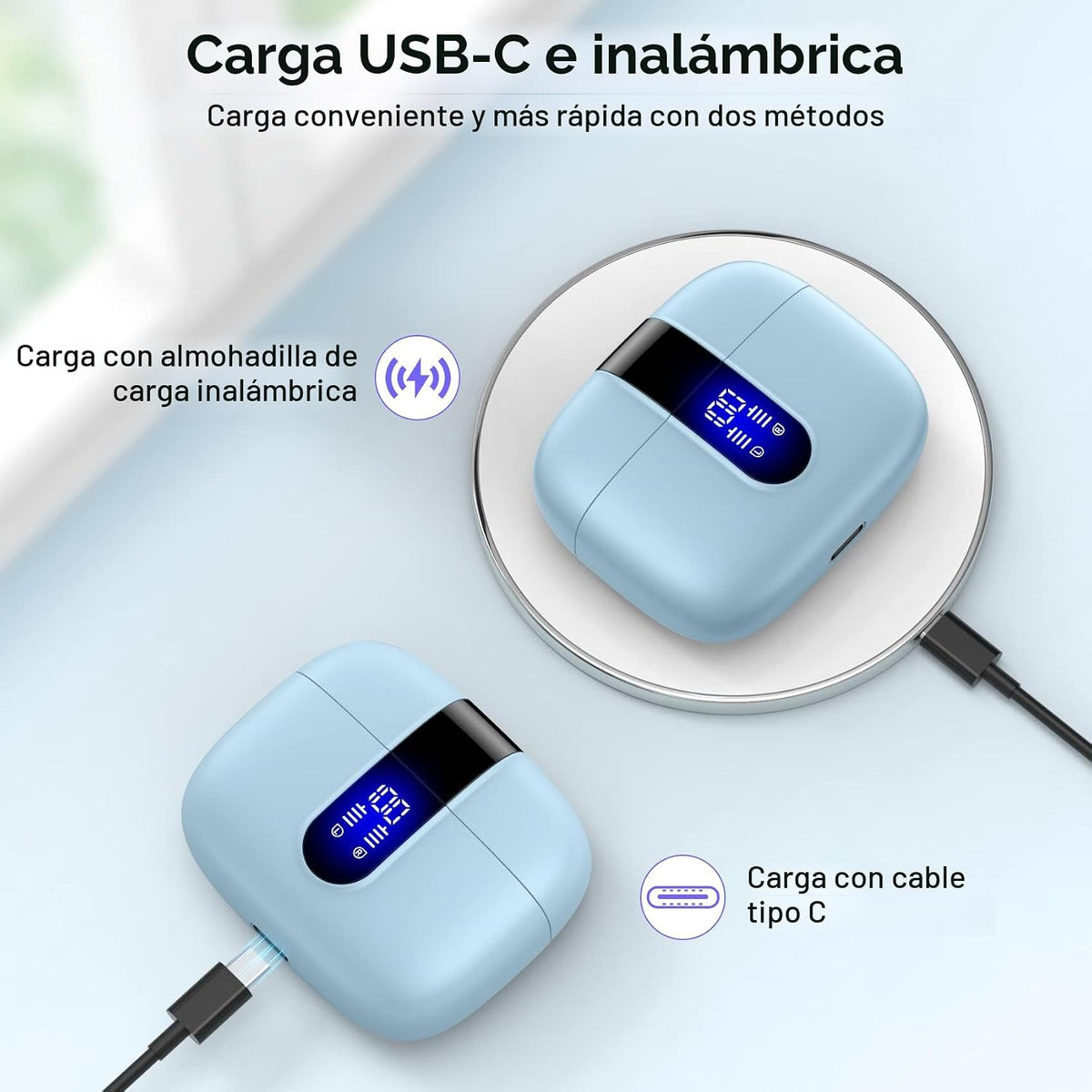TAGRY Auriculares Bluetooth Auriculares Inalámbricos Verdaderos Aur...