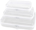 YOPCDJ Paquete de 3 fundas rígidas transparentes con cremallera, Bl...