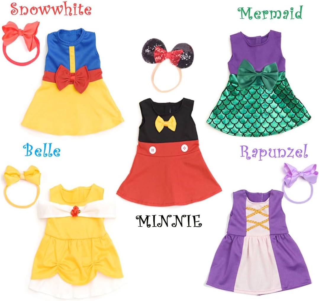 Sweet Dolly Accesorios para muñecas de bebé, 5 ropa de muñeca, traj...