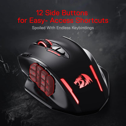 Ratón inalámbrico para juegos Redragon M913 RGB MMO, teclas de reas...