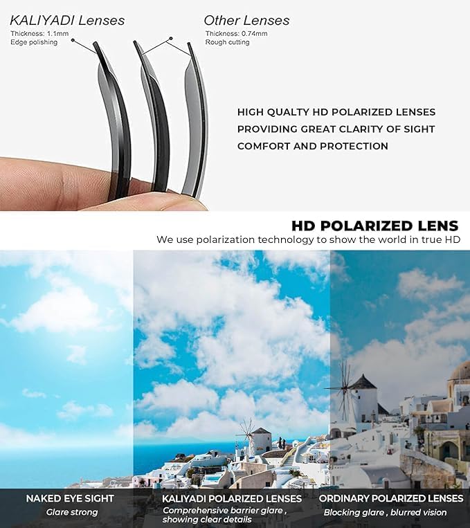 KALIYADI Gafas de sol polarizadas para hombre, gafas de sol clásica...