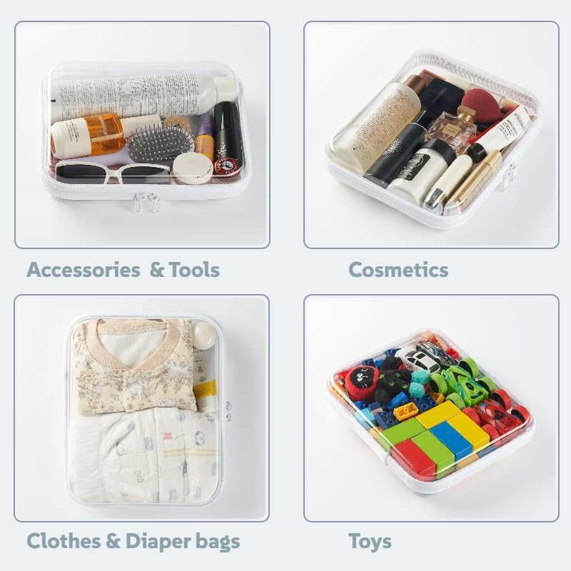 WELPIRT - Bolsas transparentes con cremallera rígida, bolsas transp...