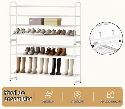 KEETDY Zapatero largo de 4 niveles para el suelo del armario, ampli...