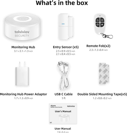 Sistema de seguridad WiFi para el hogar, kit de alarma de 8 piezas...