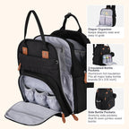 BabbleRoo Mochila para pañales extragrande, bolsa de bebé expandibl...