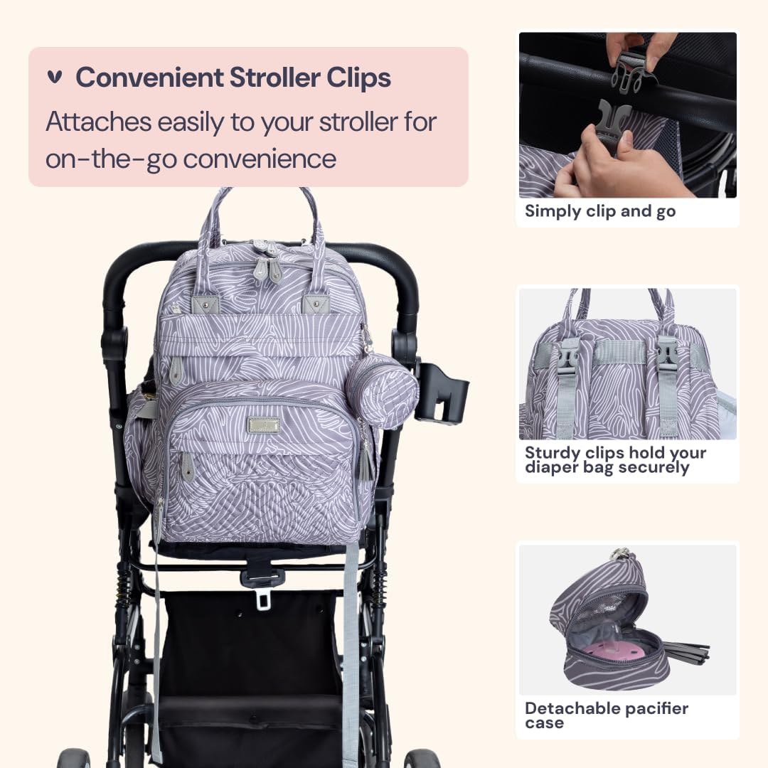 BabbleRoo Mochila para pañales \u2013 Bolsa de viaje para Baby Esse...