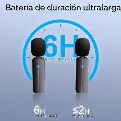 Paquete de 2 mini micrófonos inalámbricos de solapa Lavalier para i...