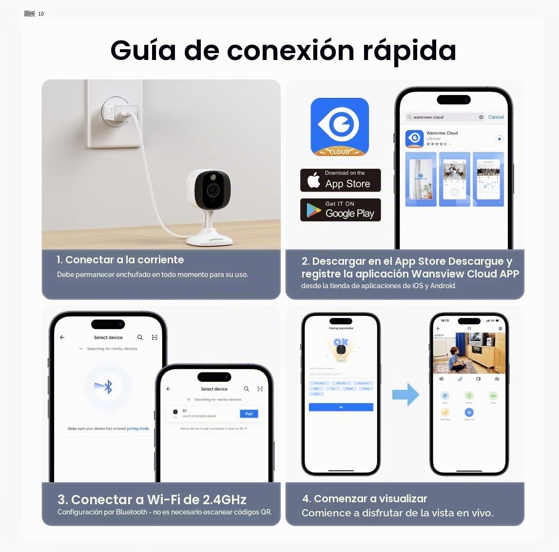 AOQEE Cámara de seguridad 2K para interior\/exterior, color Nigth V...