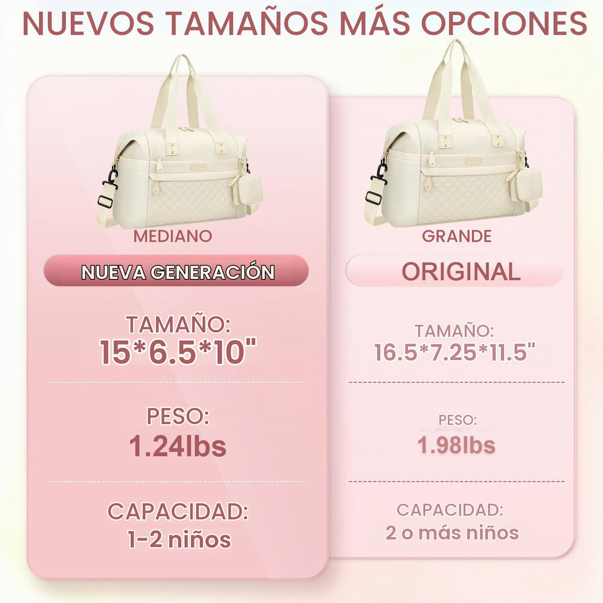 Pritent - Bolso para pañales, bolsos para bebé con funda para chupe...