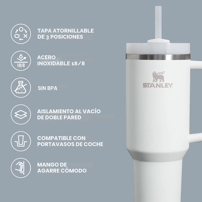 Stanley Quencher H2.0 - Vaso con asa y pajilla, 64 onzas, tapa Flow...