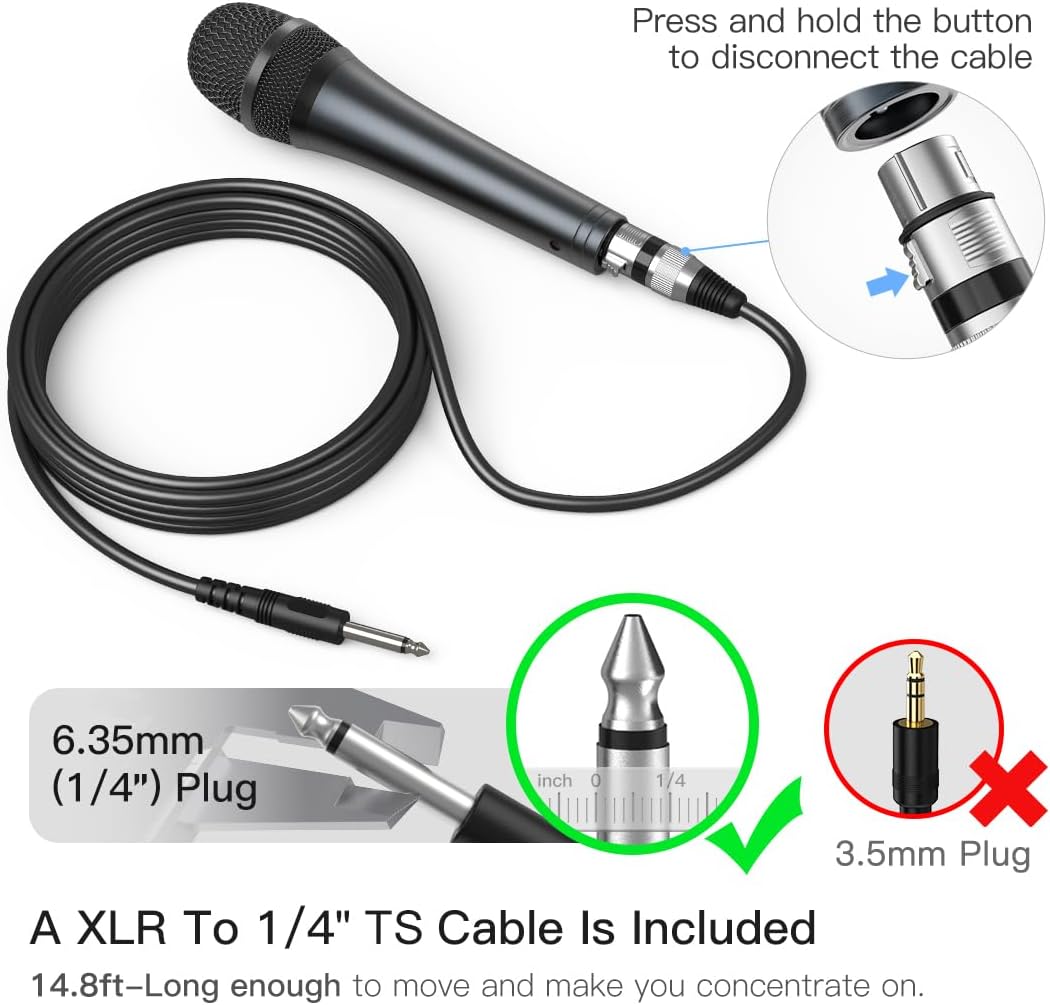 Micrófono de karaoke FIFINE K6 con conector 1\/4\u201D, micrófono v...
