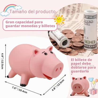 Hamm - Alcancía irrompible con diseño de cerdo rosa, de plástico, a...