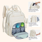 BabbleRoo Mochila de cuero para pañales - Baby Essentials Bolsa de...