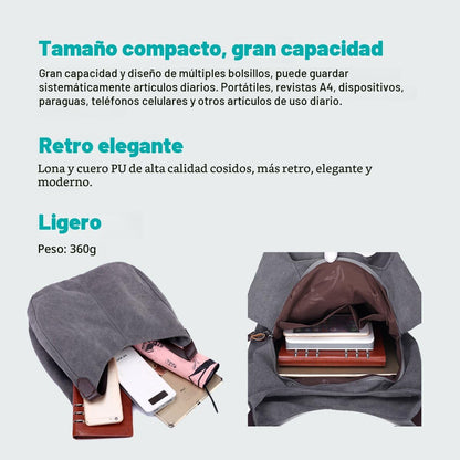 Dourr Bolso para hombro para mujer, con múltiples bolsillos, bolso...