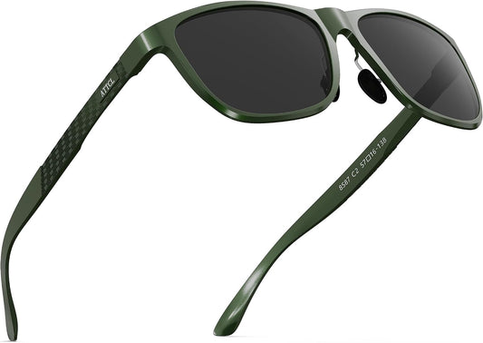 ATTCL Gafas de sol polarizadas para hombre Al-Mg Metal ultraligeras...