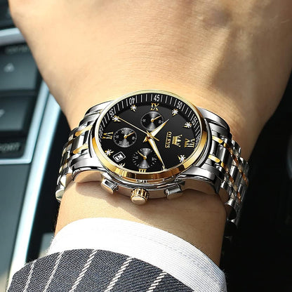 OLEVS Relojes para hombre Relojes de cronógrafo de fácil lectura lu...