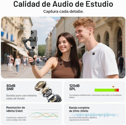 Micrófono Lavalier inalámbrico MAONO Wave T5 para teléfono Android...