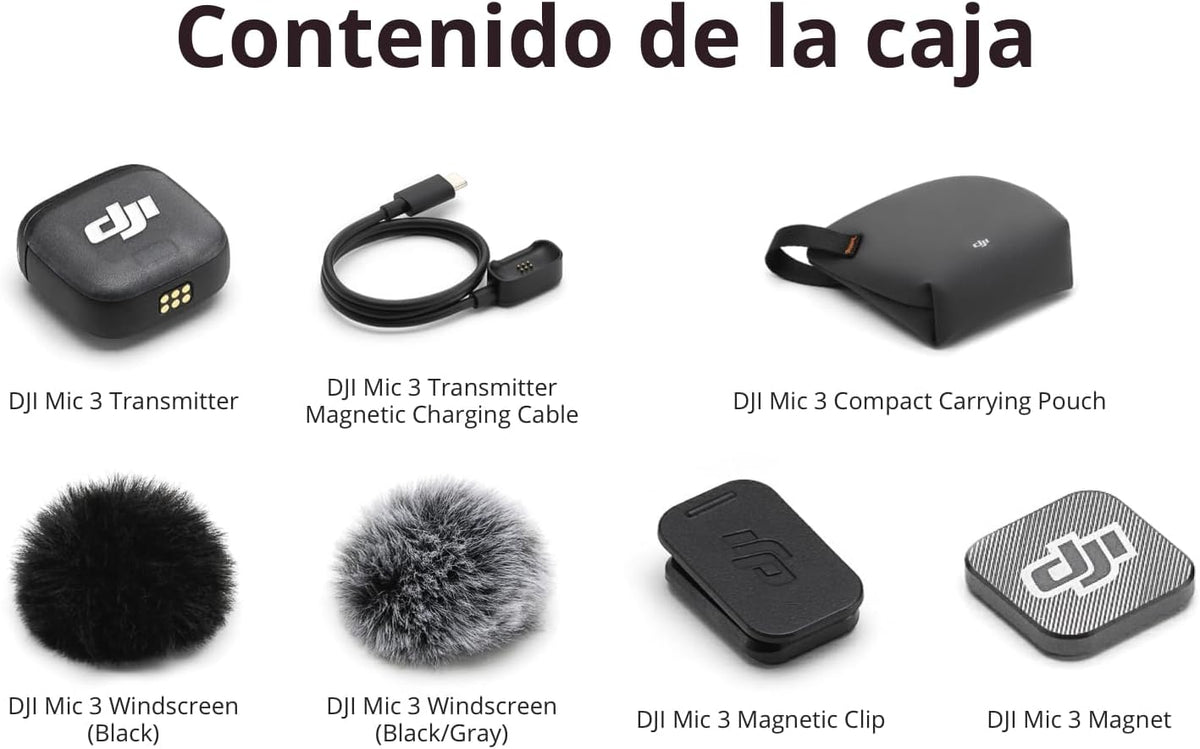 Transmisor DJI Mic 3, mini micrófono inalámbrico para iPhone\/cámar...