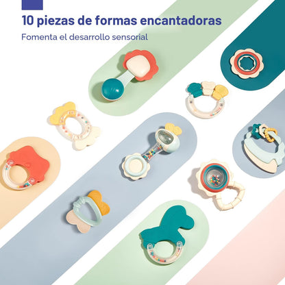 hahaland Juguetes para bebés de 0 a 6 meses - Sonajero para bebés J...