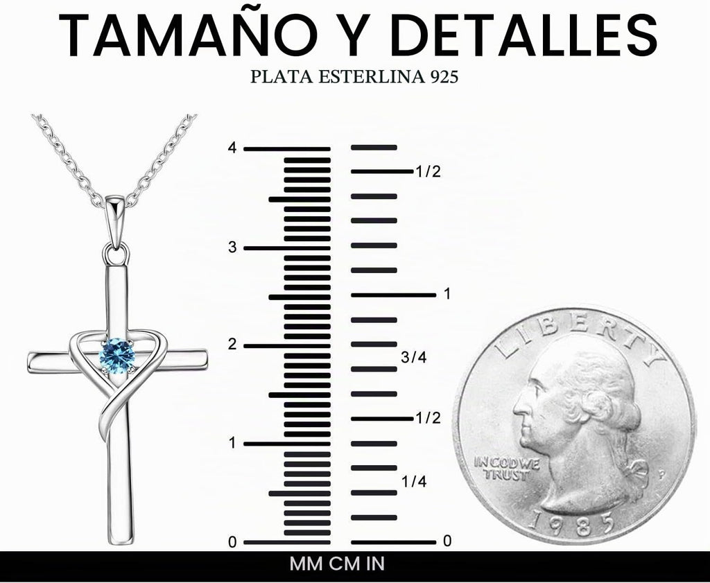 AmorAime Collar con cruz de plata de ley 925 para mujeres y hombres...