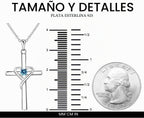 AmorAime Collar con cruz de plata de ley 925 para mujeres y hombres...