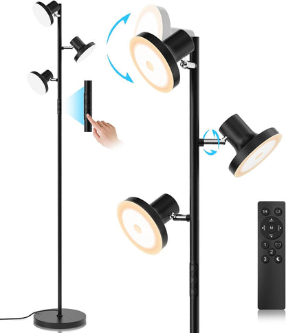 SIBRILLE Lámpara de pie LED de árbol de 36W, lámpara de pie ajustab...