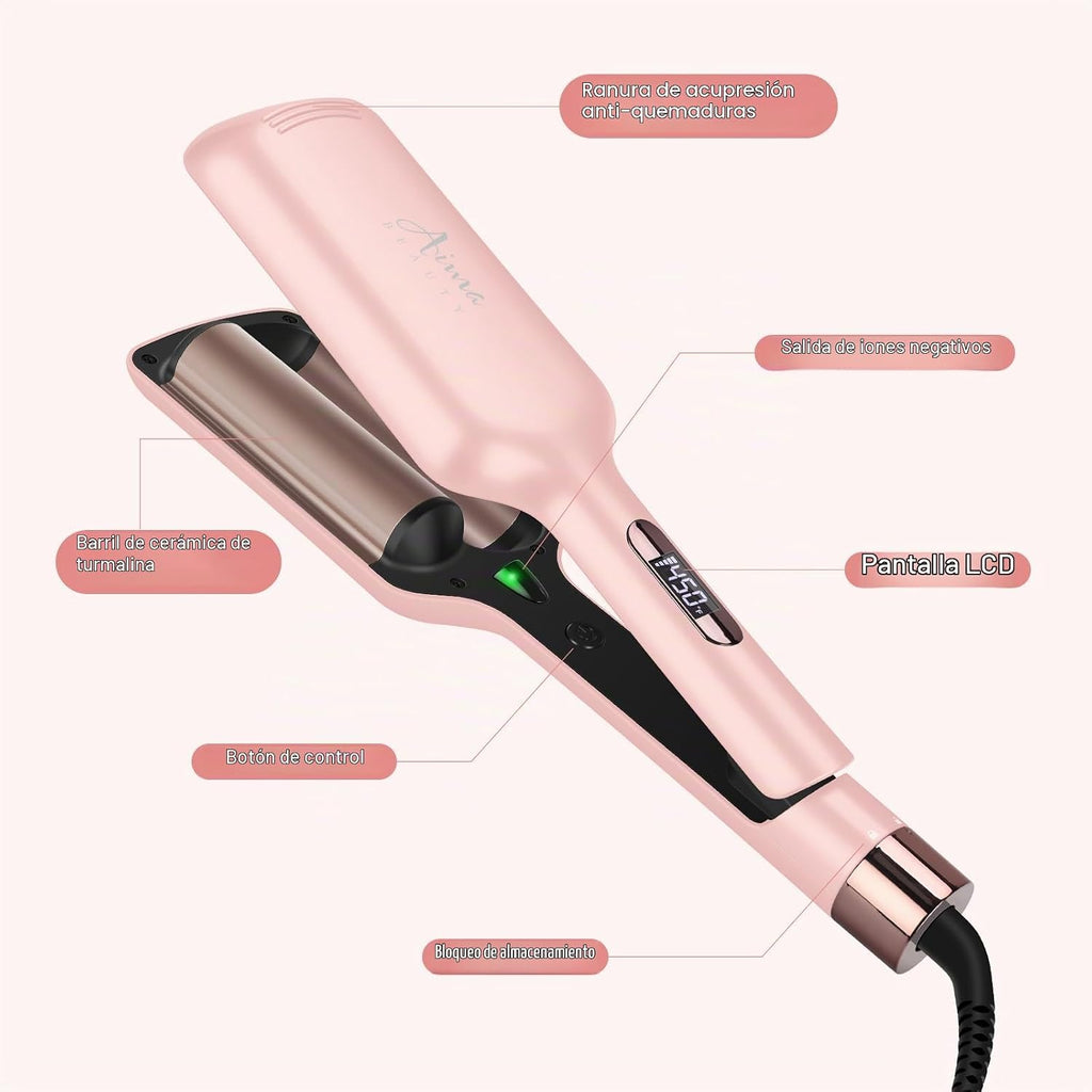 Waver de pelo de sirena Aima Beauty de 32 mm (1,25 pulgadas), rizad...