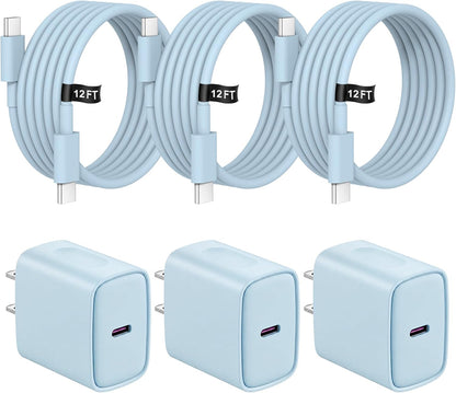 Cargador de carga rápida para iPhone 18, 17, 16, 15, paquete de 3 u...