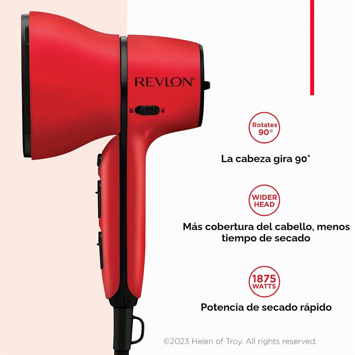 REVLON Secador de pelo con control de flujo de aire con difusor, co...