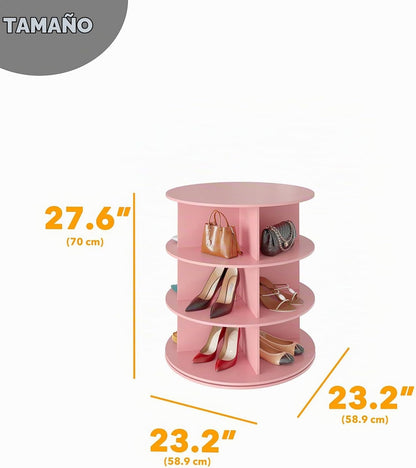 SpaceAid Torre Zapatero Giratorio de 3 Niveles, Exhibidor de Zapato...