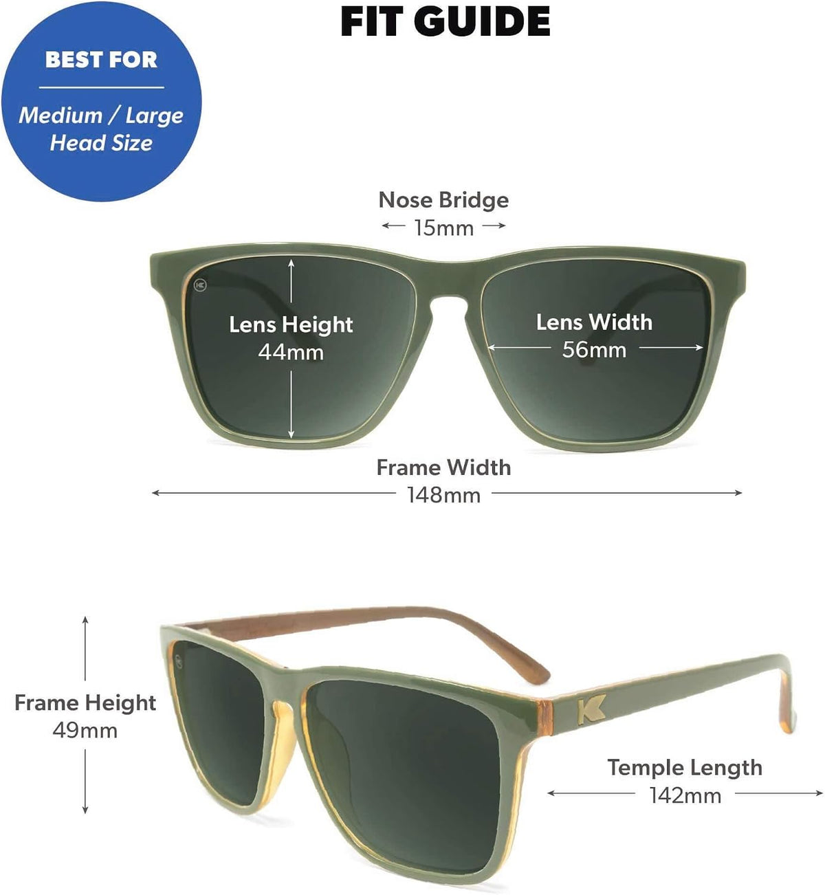 Knockaround Gafas de sol polarizadas cuadradas para hombres y mujer...