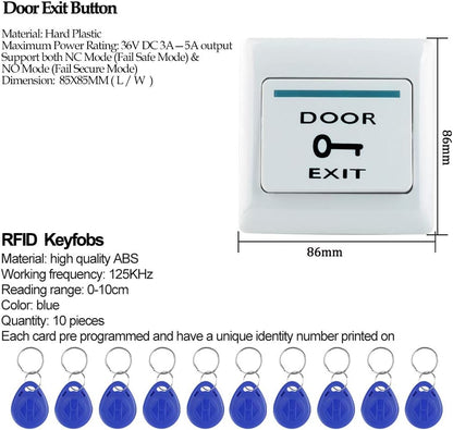 HFeng Kit de sistema de control de acceso RFID, teclado de control...