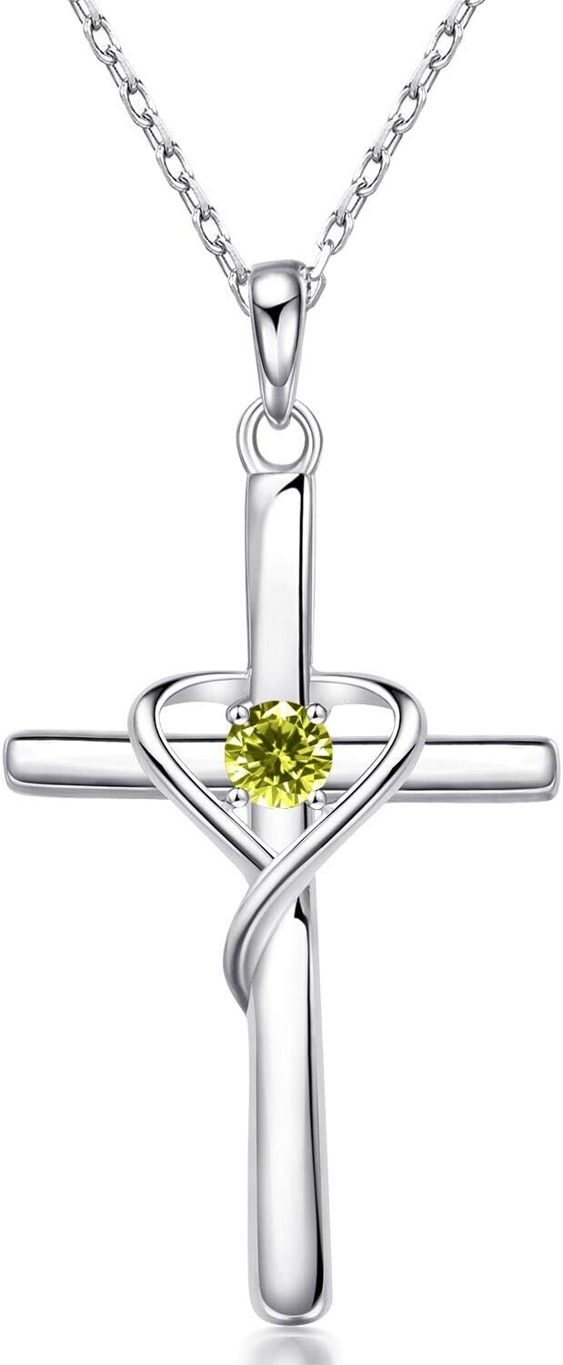 AmorAime Collar con cruz de plata de ley 925 para mujeres y hombres...