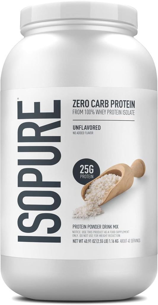 Isopure Zero Carb - Proteína aislada de suero 100% puro, sin lactos...
