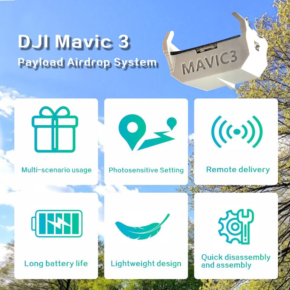 HENWAFX Sistema de Airdrop de carga útil DJI Mavic 3, compatible co...