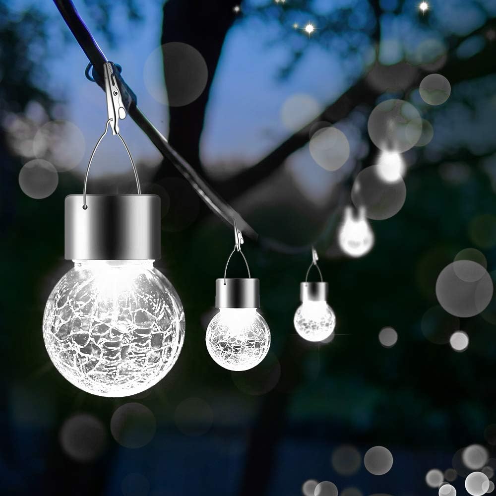 Luces Solares Colgantes para Exteriores Globo Decorativo Paquete de...