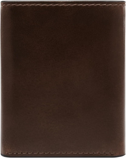Fossil Billetera triple de cuero para hombre, Derrick Marrón Oscuro...