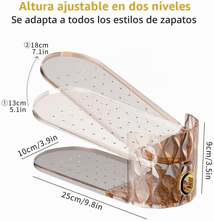WMBOOX Organizador de ranuras para zapatos, paquete de 15 apiladore...