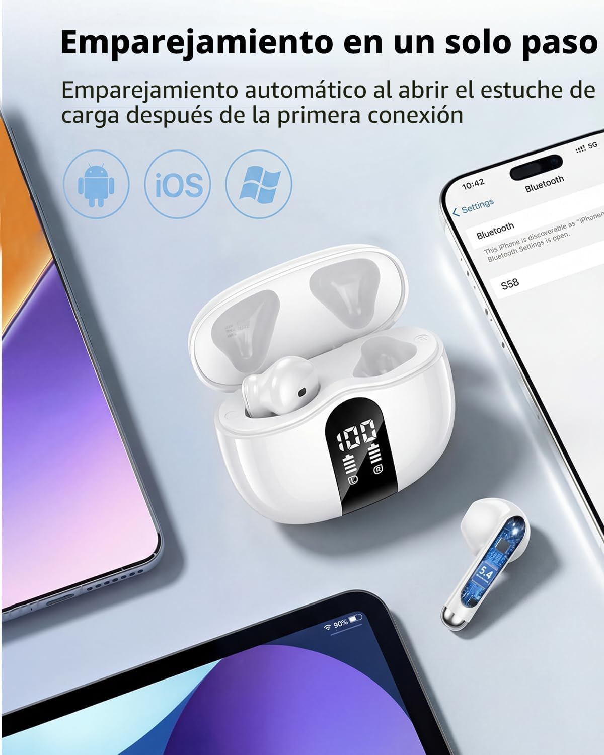 XIAOWTEK Auriculares inalámbricos, auriculares Bluetooth 5.4 2026 c...