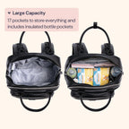 BabbleRoo Mochila de Cuero para Pañales - Bolso de Viaje para Bebé...