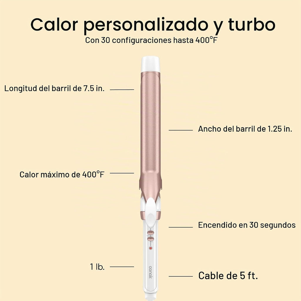Conair - Plancha rizadora extra larga, doble cerámica, 1 1\/4 pulga...