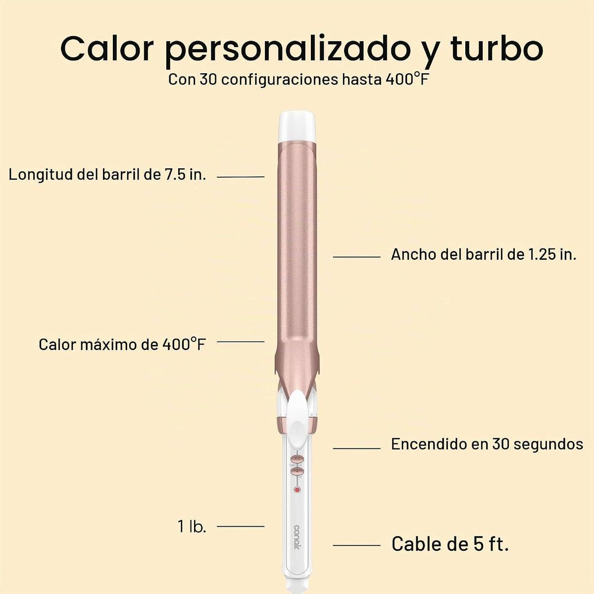 Conair - Plancha rizadora extra larga, doble cerámica, 1 1\/4 pulga...