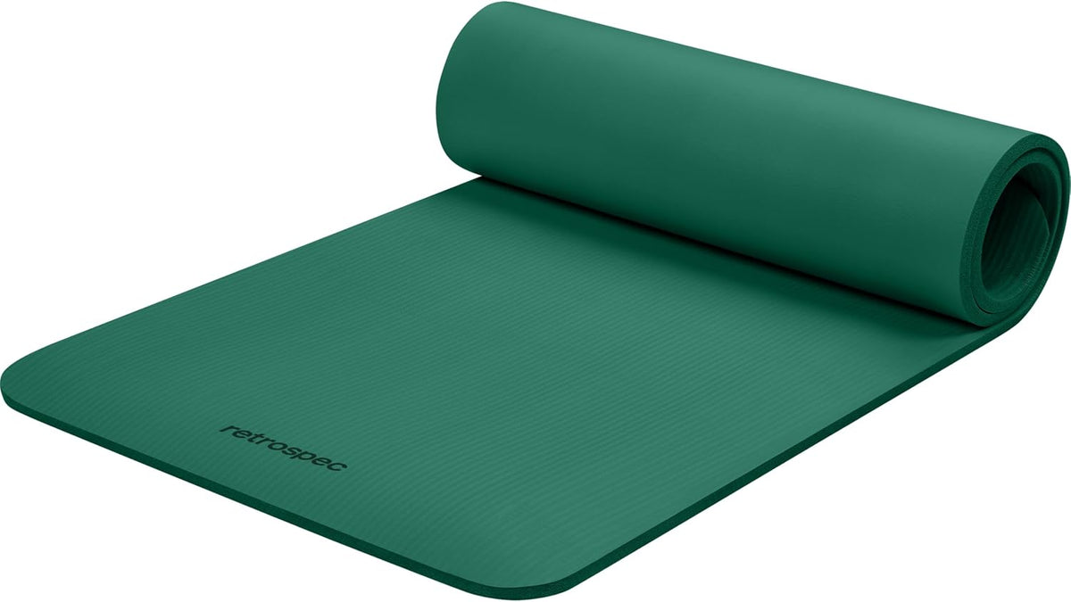 Retrospec Solana - Tapete de yoga grueso de 1\/2 pulgada antidesliz...