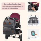 BabbleRoo Mochila para pañales \u2013 Bolsa de viaje para Baby Esse...