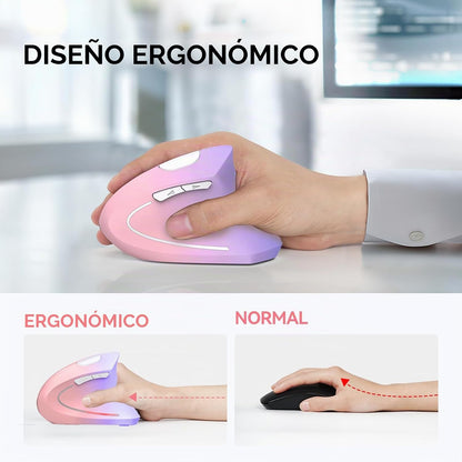 TECKNET Ratón ergonómico, 4800 DPI inalámbrico Bluetooth vertical,...