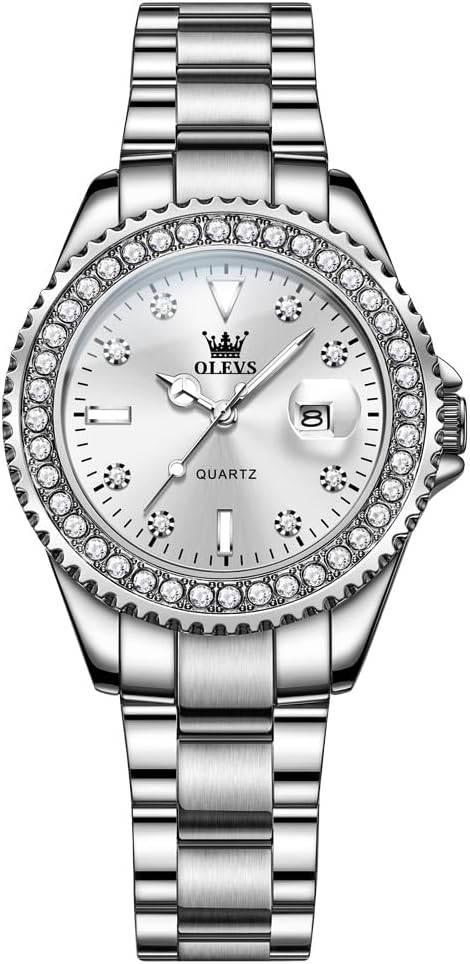 OLEVS Reloj Mujer Reloj Analógico Luminoso Vestido de Acero Inoxida...