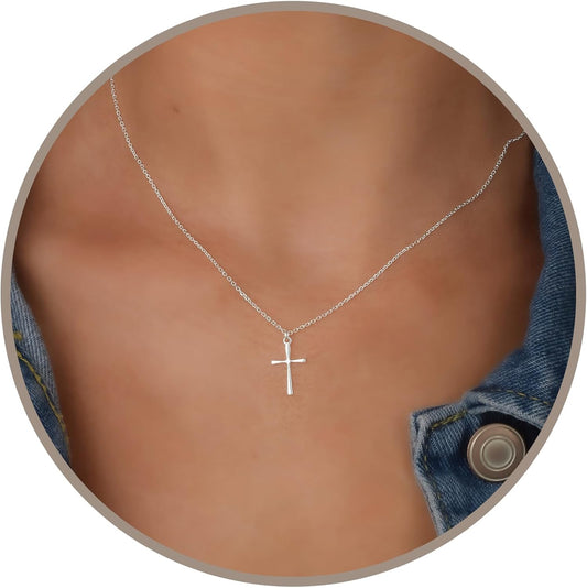 Collar de cruz Annika Bella para mujer, cadena de 16-18 pulgadas en...