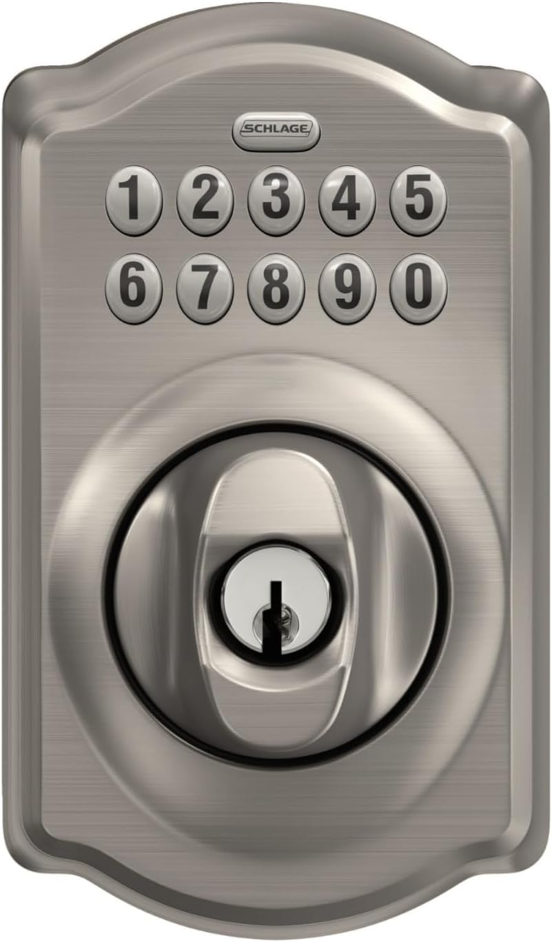 Schlage - Cerradura electrónica para teclado, borde Camelot, níquel...