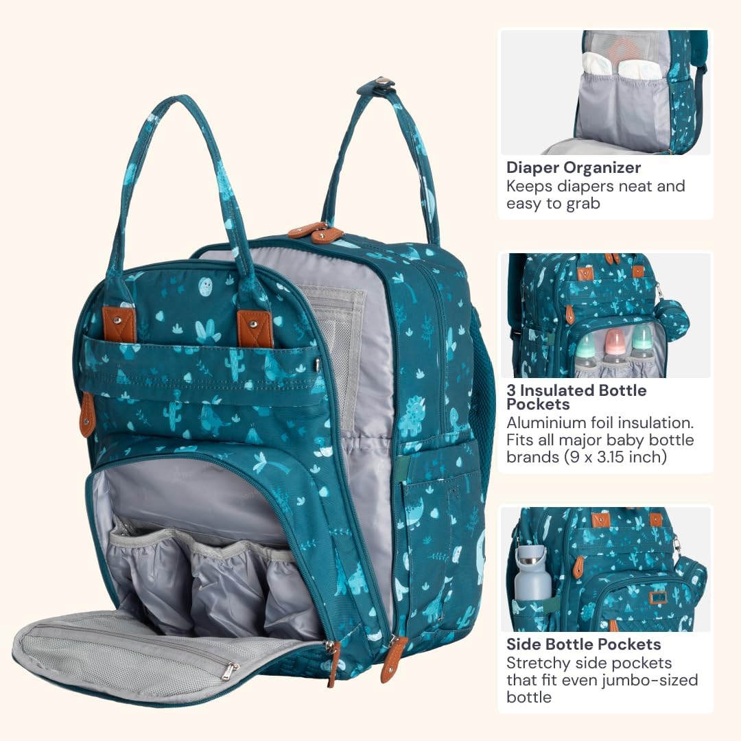 BabbleRoo Mochila para pañales - Bolsa de viaje esencial para bebé,...